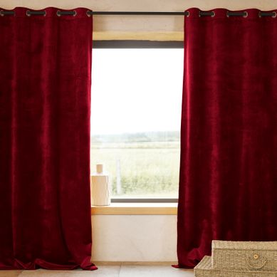Rideau Ignifugé M1 En Velours Premium - 140x260 Cm - Bordeaux