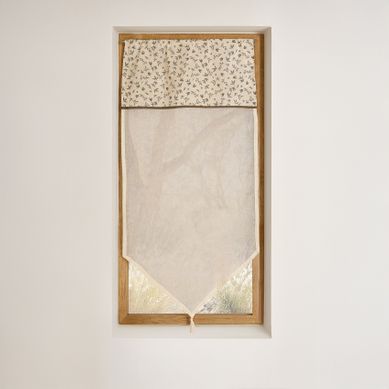 Vitrage Coton À Parement Végétal Et Bas Pointe - 45x90 Cm - Beige