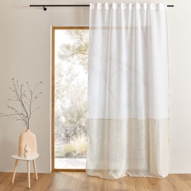 Voilage Accroche 3-en-1 Bicolore Luz - 140x240 Cm - Blanc