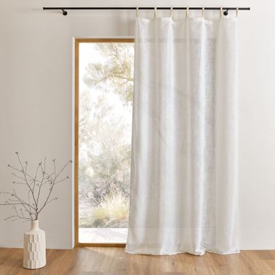 Voilage Polylin À Pattes Tressées - 140x240 Cm - Blanc Voilage Polylin À Pattes Tressées - 140x240 Cm - Blanc