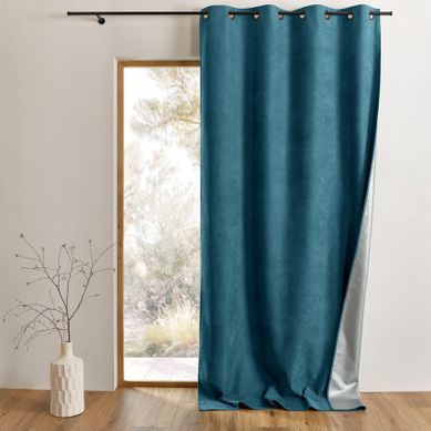 Rideau été Occultant Thermique Anti Chaleur Klima - 140x260 Cm - Bleu Paon