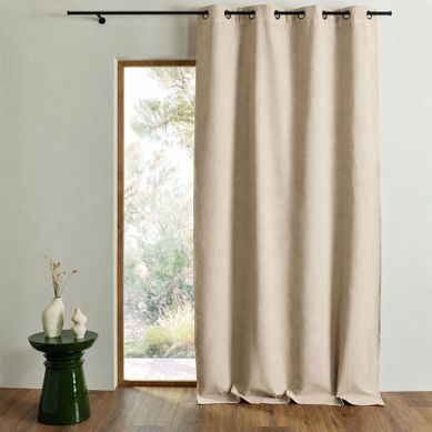 Rideau 100% Occultant Thermique Phonique Chiné Midnight - 135x180 Cm - Naturel