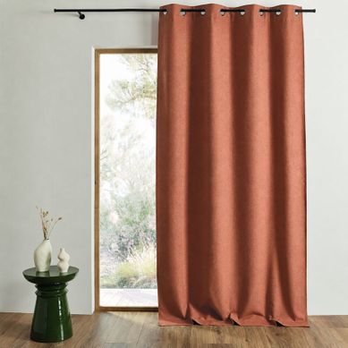 Rideau 100% Occultant Thermique Phonique Chiné Midnight - 135x180 Cm - Terracotta