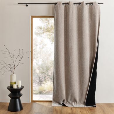 Rideau Thermique Et Obscurcissant Bouclette Chinée - 140x260 Cm - Taupe