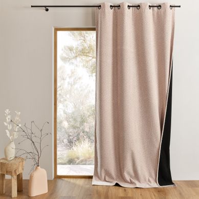 Rideau Thermique Et Obscurcissant Bouclette Chinée - 140x260 Cm - Rose