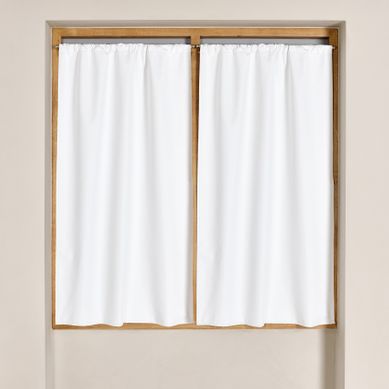 Vitrage 100 % Occultant Et Thermique Avec Embrasses Intégrées - 70x160 Cm - Blanc