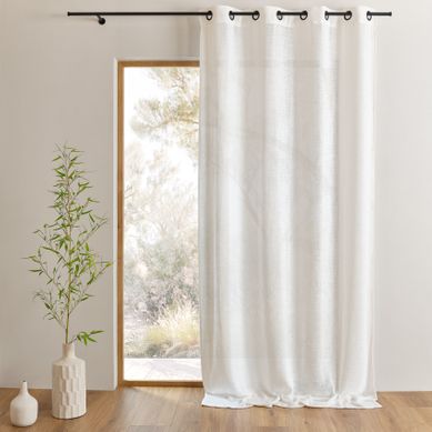 Rideau Fils épais Et Flammés Style Naturel - 140x260 Cm - Blanc