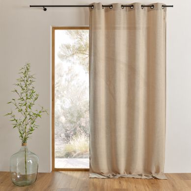 Rideau Fils épais Et Flammés Style Naturel - 140x260 Cm - Beige