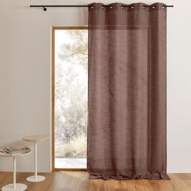 Rideau Fils épais Et Flammés Style Naturel - 140x260 Cm - Marron