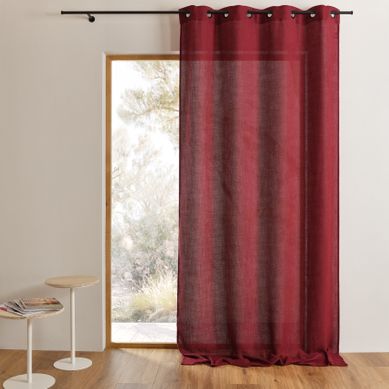 Rideau Fils épais Et Flammés Style Naturel - 140x260 Cm - Bordeaux
