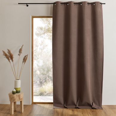 Rideau 100% Occultant Thermique Phonique Chiné Midnight - 240x260 Cm - Marron Chocolat