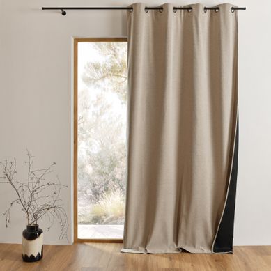 Rideau Thermique Obscurcissant À Oeillets - 140x250 Cm - Beige