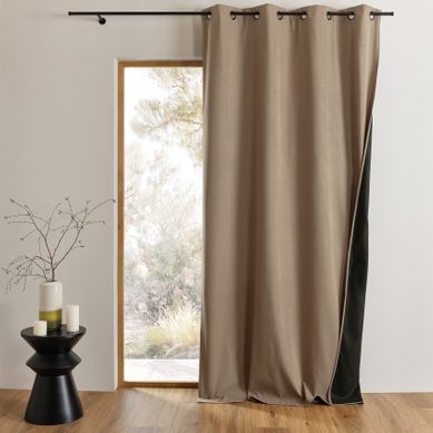 Rideau Thermique Obscurcissant À Oeillets - 140x250 Cm - Taupe