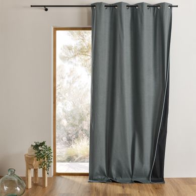 Rideau Thermique Obscurcissant À Oeillets - 140x250 Cm - Gris Anthracite