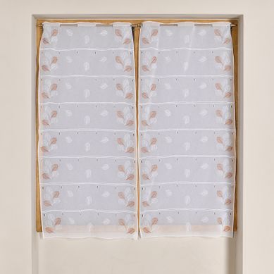 Modulable Brodé À Motif Feuilles - 90x90 Cm - Terracotta