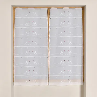 Modulable Brodé À Motif Poules - 60x90 Cm - Blanc Modulable Brodé À Motif Poules - 60x90 Cm - Blanc
