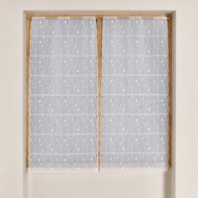 Modulable Brodé À Motif Cœurs - 60x90 Cm - Blanc