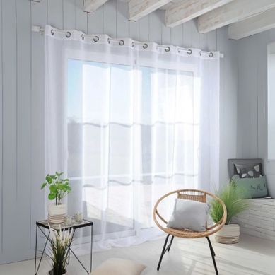 Voilage Uni En Grande Largeur - 300x260 Cm - Blanc