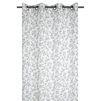 Voilage À Oeillets Imprimé Floral - 140x260 Cm - Ecru