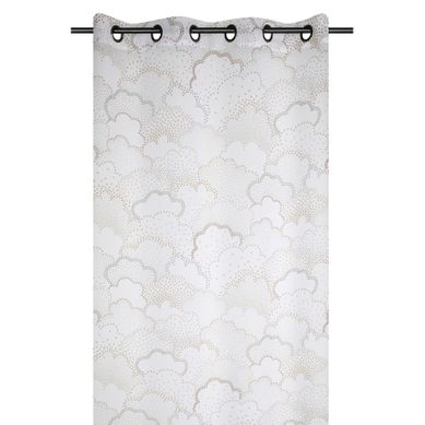 Voilage À Oeillets Motif Nuage Pour Chambre D’enfant - 140x260 Cm - Marron Clair