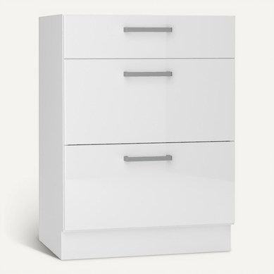Meuble De Rangement Coloris Chêne Kronberg / Blanc - Longueur 76 X Profondeur 36 X Hauteur 86 Cm