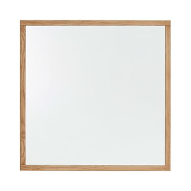 Miroir Mural Carré Coloris Chêne Sauvage - Longueur 79 × Hauteur 79 × épaisseur 2 Cm