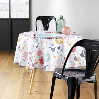 Nappe Rectangulaire PVC 140x240cm Douceur D'Intérieur - Motif Cœur Cosy - Imprimé Facile D'Entretien
