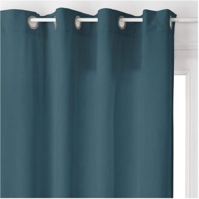 Rideau D'ameublement "lilou" Effet Velours 140 X 260 Cm - Bleu - 140x260 Cm