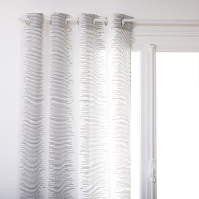 Voilage Fines Rayures "liah" Tamisant 140 X 240 Cm - Blanc - 140x240 Cm