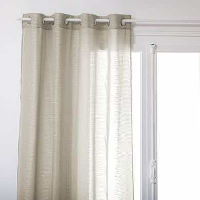 Voilage Fines Rayures "liah" Tamisant 140 X 240 Cm - Beige - 140x240 Cm