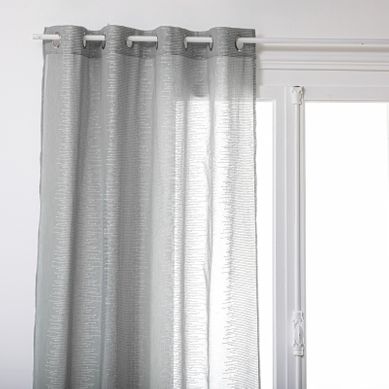Voilage Fines Rayures "liah" Tamisant 140 X 240 Cm - Gris - 140x240 Cm