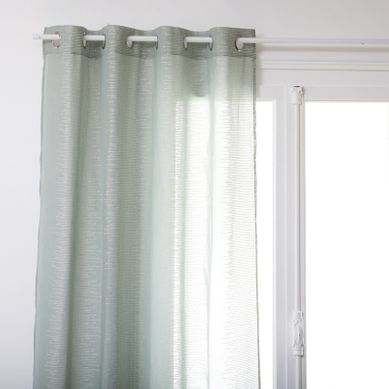 Voilage Fines Rayures "liah" Tamisant 140 X 240 Cm - Bleu Clair - 140x240 Cm