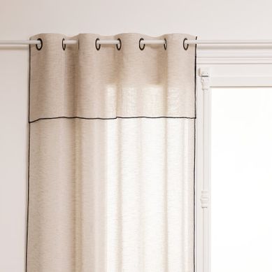Rideaux À Oeillets "bourdon Contrasté" 140 X 240 Cm Atmosphéra - Beige - 140x240 Cm