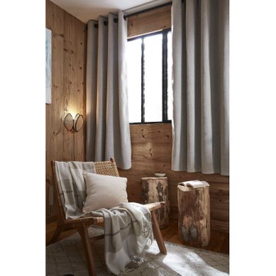 Lot De 2 Rideaux Occultants Phoniques Et Thermiques Doublés Polaire 100% Opaque - Taupe - 140x180 Cm