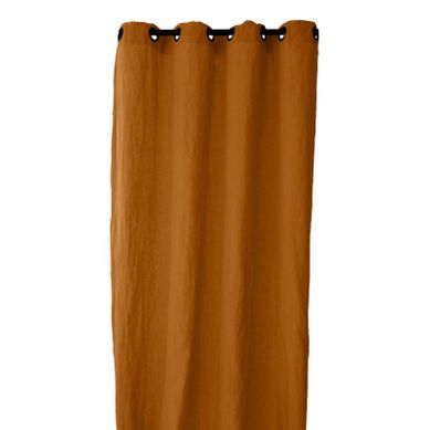 Rideau à Oeillets "sonate" 140 X 280 Cm 100% Lin Lavé - Orange - 140x280 Cm