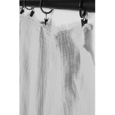 Rideau Ajustable + 10 Anneaux Pince "milos" 140 X 280 Cm Mousseline De Coton - Blanc - 140x280 Cm