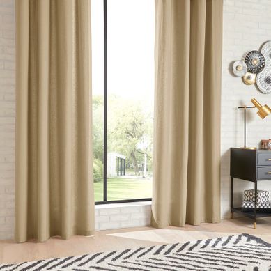 Lot De 2 Rideaux D'ameublement "anjali" En Coton 135 X 240 Cm - Taupe - 135x240 Cm
