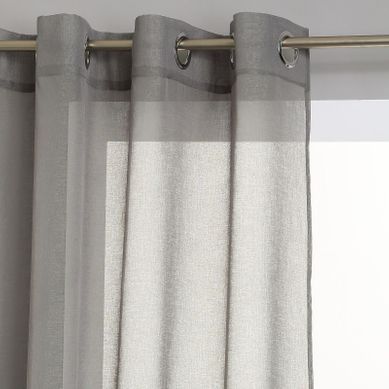Voilage étamine Tamisant 140 X 260 Cm - Gris - 140x260 Cm