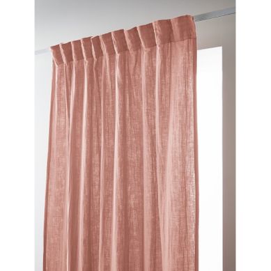 Lot De 2 Rideaux Galon Fronceur "gaïa" 140 X 240 Cm "gaze De Coton" - Rose - 140x240 Cm