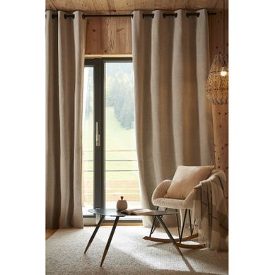 Lot De 2 Rideaux Occultants Phoniques Et Thermiques Doublés Polaire 100% Opaque - Taupe - 140x240 Cm