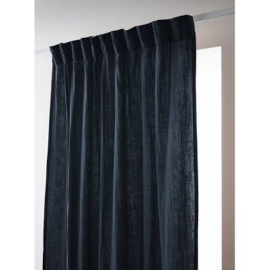 Rideau Galon Fronceur "gaïa" 140 X 240 Cm "gaze De Coton" - Bleu Nuit - 140x240 Cm