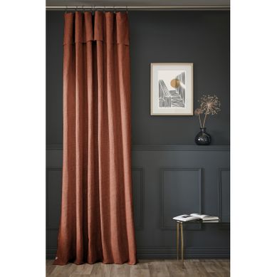 Rideau Ajustable + 8 Anneaux Pince "sixtine" 140 X 270 Cm - Terracotta - 140x270 Cm