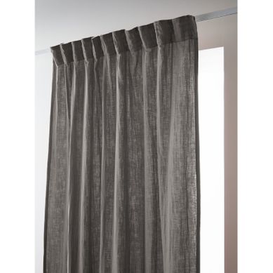 Lot De 2 Rideaux Galon Fronceur "gaïa" 140 X 240 Cm "gaze De Coton" - Gris - 140x240 Cm