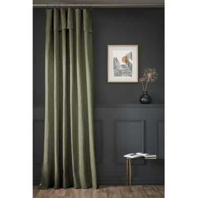 Rideau Ajustable + 8 Anneaux Pince "sixtine" 140 X 270 Cm - Vert - 140x270 Cm