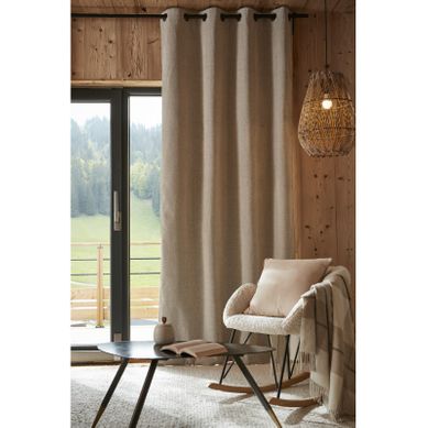 Rideau Occultant Phonique Et Thermique Doublé Polaire "bjorn" 100% Opaque - Taupe - 140x240 Cm