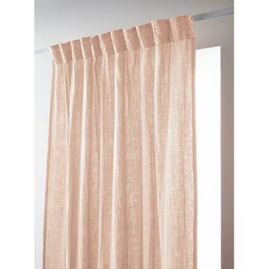 Lot De 2 Rideaux Galon Fronceur "gaïa" 140 X 240 Cm "gaze De Coton" - Rose Clair - 140x240 Cm