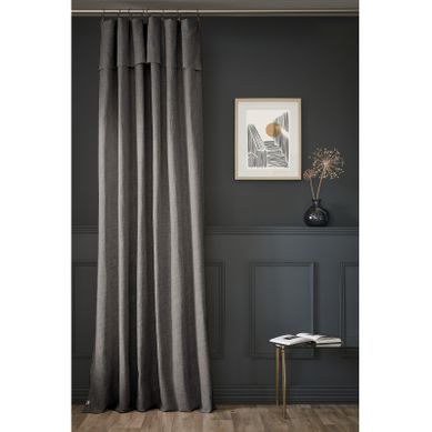 Rideau Ajustable + 8 Anneaux Pince "sixtine" 140 X 270 Cm - Gris - 140x270 Cm