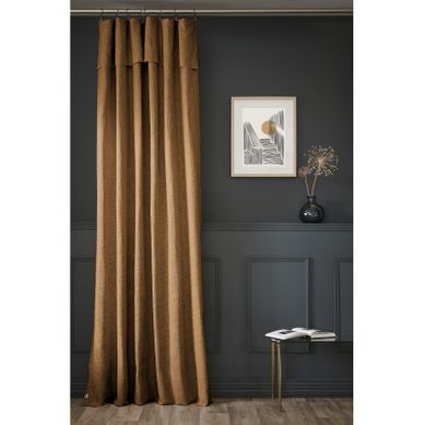 Rideau Ajustable + 8 Anneaux Pince "sixtine" 140 X 270 Cm - Camel - 140x270 Cm