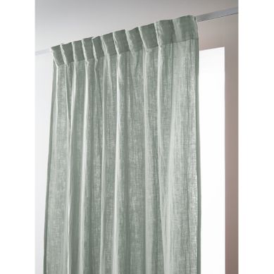 Lot De 2 Rideaux Galon Fronceur "gaïa" 140 X 240 Cm "gaze De Coton" - Vert Clair - 140x240 Cm