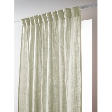 Rideau Galon Fronceur "gaïa" 140 X 240 Cm "gaze De Coton" - Vert Clair - 140x240 Cm